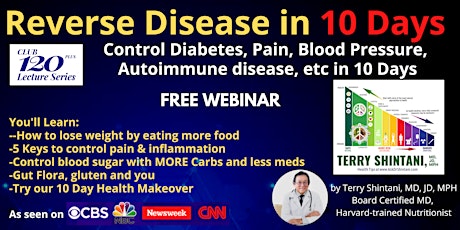 Reverse Disease in 10 days (e) Webinar, Free, Wednesday, June29, 7pm HAWAII tickets