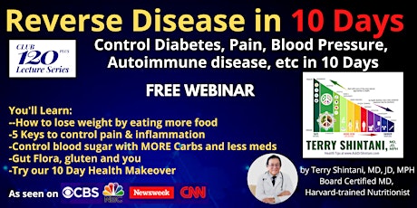 Reverse Disease in 10 Days Webinar, Free, Wednesday, June 29 ,  7pm HAWAII tickets
