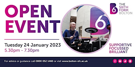 The Sixth Form Bolton | OPEN EVENT | Tuesday 24 January 2023| #B6Ready tickets