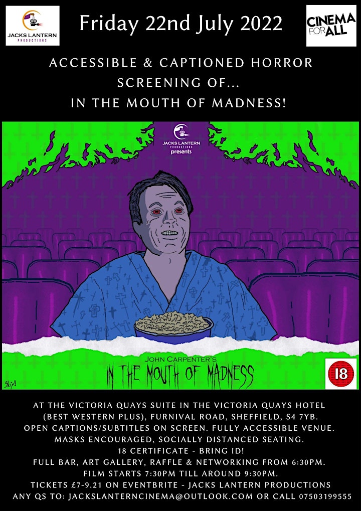 Horror community cinema screening of In the Mouth of Madness -in Sheffield! image