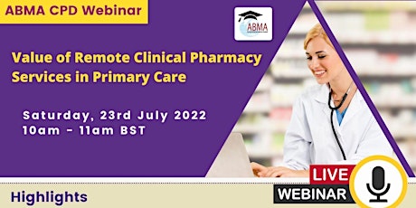 Value of Remote Clinical Pharmacy Services in Primary Care tickets