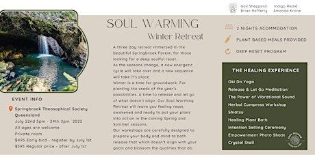 3 Day Soul Warming Winter Wellness Retreat - Accommodation & Food Provided tickets