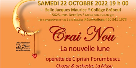 CRAI NOU / LA NOUVELLE LUNE opérette de Ciprian Porumbescu tickets
