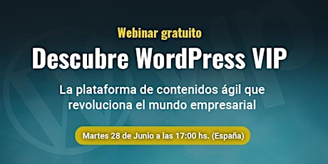 Webinar gratuito WordPress VIP entradas