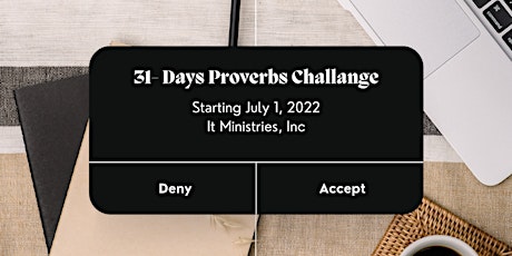 31- Days Proverbs Challenge biglietti