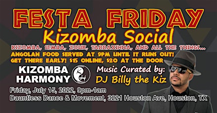 Kizomba Harmony Festa Friday Social July 2022 tickets