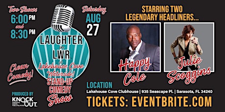 6:00 PM SHOW: LAUGHTER in LWR, Lakehouse Cove! Stand-up  Comedy Show!