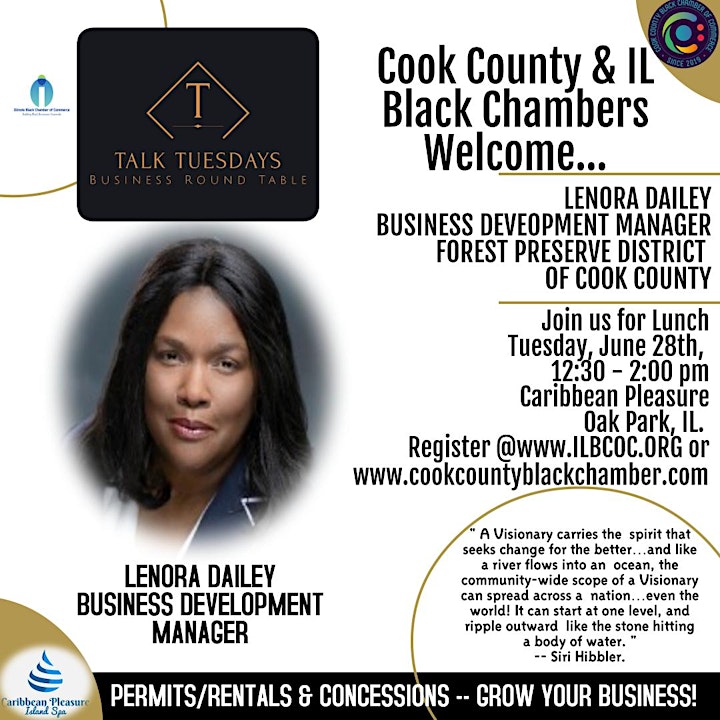 Cook County and Illinois Black Chamber HYBRID Speaker Lunch image