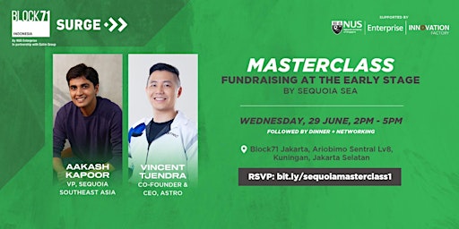 Masterclass on Fundraising at the early-stage by Sequoia Southeast Asia