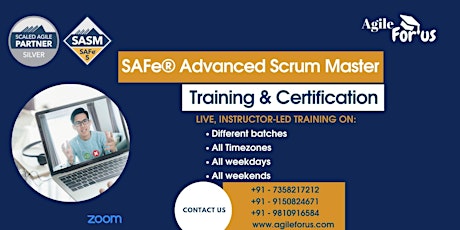 Online SAFe Advanced Scrum Master Certification-2,3 July, Sydney AET tickets