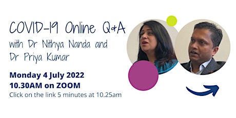 COVID-19 Online Q&A with Dr Nithya Nanda and Dr Priya Kumar tickets