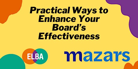 Practical Ways to Enhance Your Board’s Effectiveness tickets