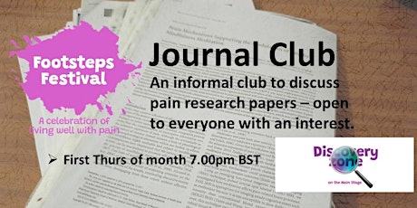 Footsteps Festival Pain Science Journal Club discussion of research for all tickets
