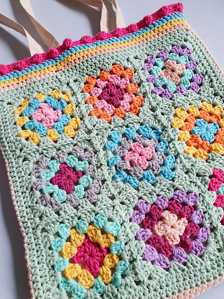 Granny square tote bag - beginner's and improver's crochet workshop image
