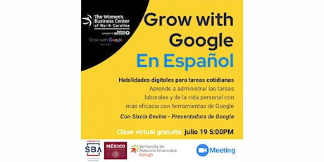 Grow with Google en Español - Habilidades digitales para tareas cotidianas boletos