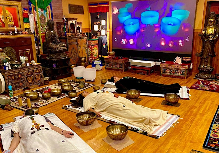 Sound Bath Meditation + Sound Massage with Bowls on Body + Crystal Reiki image
