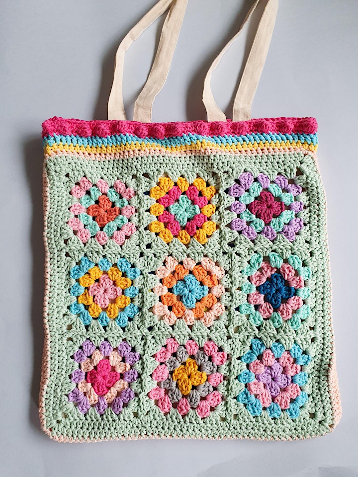 Granny square tote bag - beginner's and improver's crochet workshop image