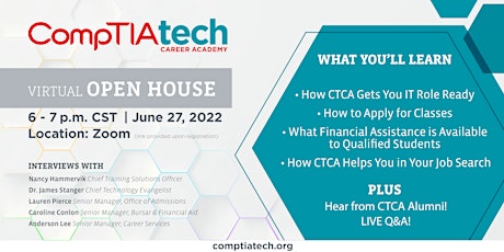 CompTIA Tech Career Academy Virtual Open House (Evening Session) tickets