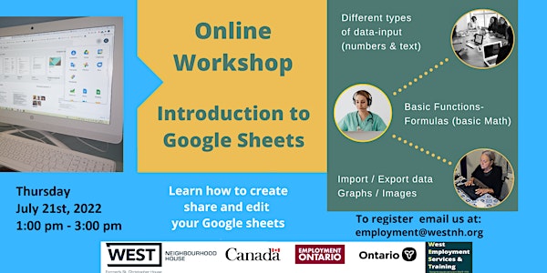 Intro to Google Sheets - online Workshop. Prepare for the digital world.