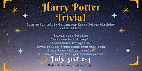 Harry Potter Team Trivia tickets