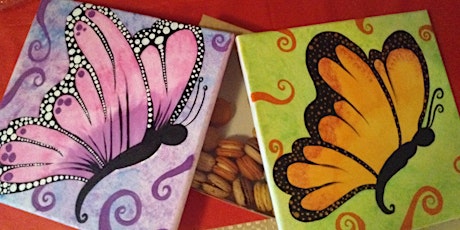 De Vine Wine- Tasting and Butterfly Canvas Painting Class primary image