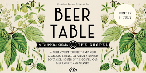 Special Edition Beer Table featuring The Gospel Whiskey