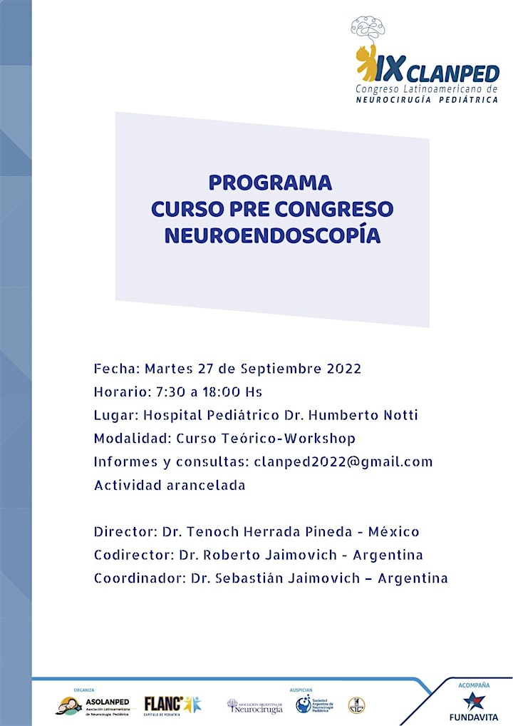 Imagen de Curso Pre Congreso Latinoamericano de Neurocirugía Pediátrica IX CLANPED