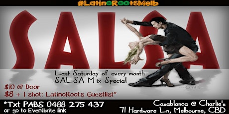 Latin Fiesta Salsa Saturday @Charlie's Bar // Latino Roots primary image