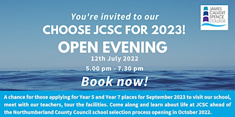 Choose JCSC for 2023 Open Evening tickets