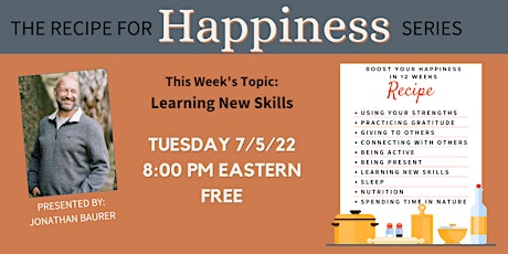 The Recipe for Happiness Series: Weekly discussions & ideas for happiness! boletos