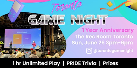 Toronto Game Night & Chill - June Mixer at The Rec Room Toronto