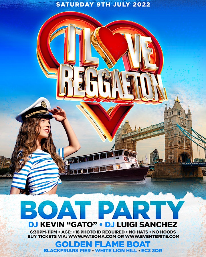 REGGAETON BOAT PARTY BY I LOVE REGGAETON - SATURDAY 9TH JULY 2022 - LONDON image