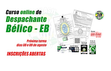 Imagem principal do evento Curso on-line de Despachante Bélico EB (edição agosto)