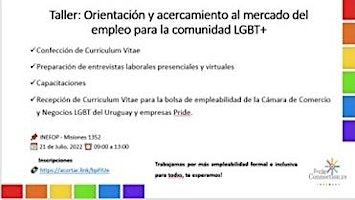 "Orientación y acercamiento al mercado del empleo para la comunidad LGBT+"