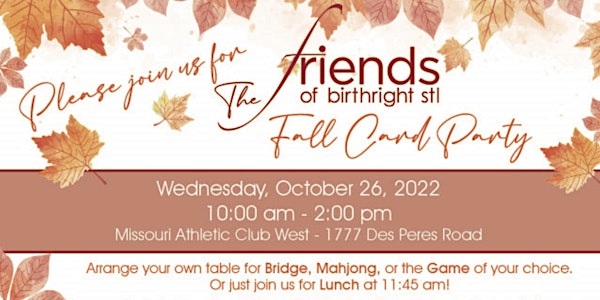 2022 Friends of Birthright Fall Card Party
