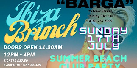 Ibiza Brunch - Beach Club Party - Shots, Cocktails, Food, DJ & Sax Player tickets