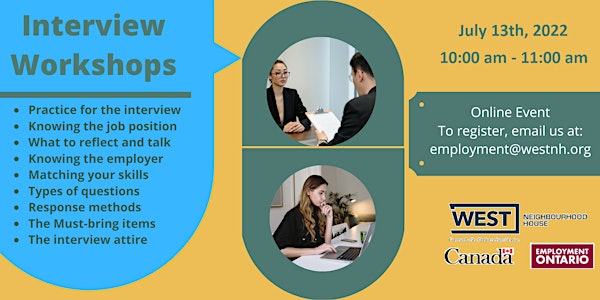 Interview Workshop  on 13/07/22 – preparing for a successful job interview