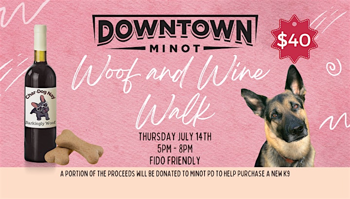 Downtown Minot Woof and Wine Walk image