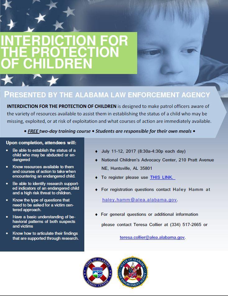 Interdiction For The Protection Of Children Regional Alabama Training- Division F