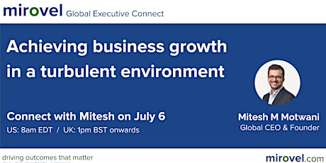 Achieving business growth in a turbulent environment - 1:1 conversation tickets