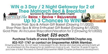 EmpowerHer ABWA:  RELAX - REVIVE - REJUVENATE Getaway & Basket Fundraiser