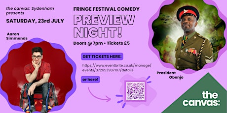 Aaron Simmonds & President Obonjo: Fringe Festival Comedy Preview Night! tickets