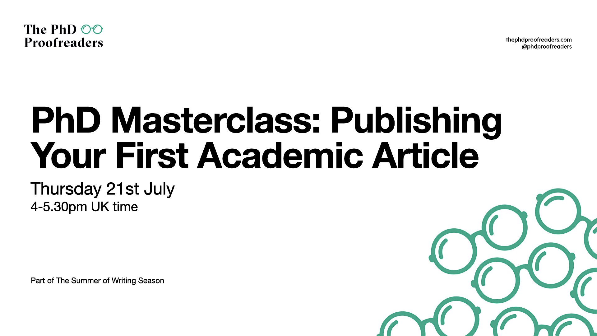PhD Masterclass: Publishing Your First Academic Article