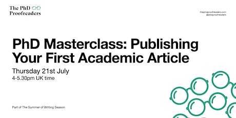 PhD Masterclass: Publishing Your First Academic Article tickets