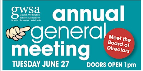 Guelph Wellington Seniors Association Annual General Meeting primary image