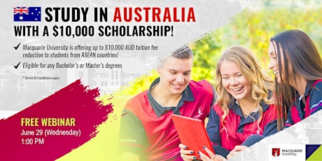 Study in Australia with a $10,000 Scholarship! (June 29, 1pm) tickets