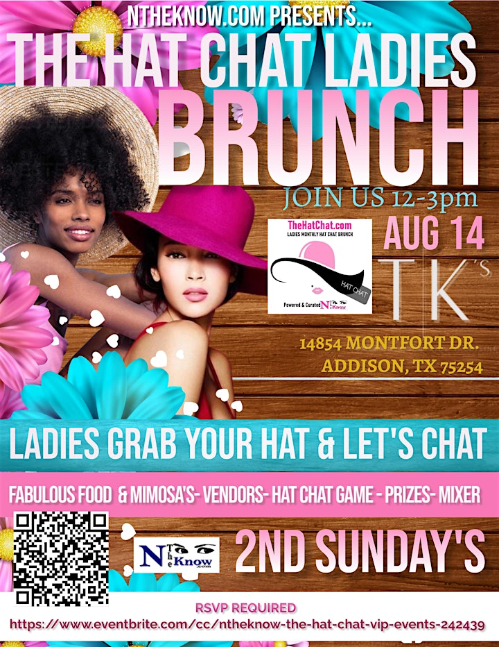 NTheknow Presents The Hat Chat Ladies Brunch Aug 14 @ TK's in Addison image