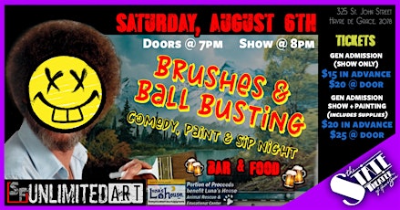 Brushes & Ball Busting - Comedy, Paint & Sip Night tickets