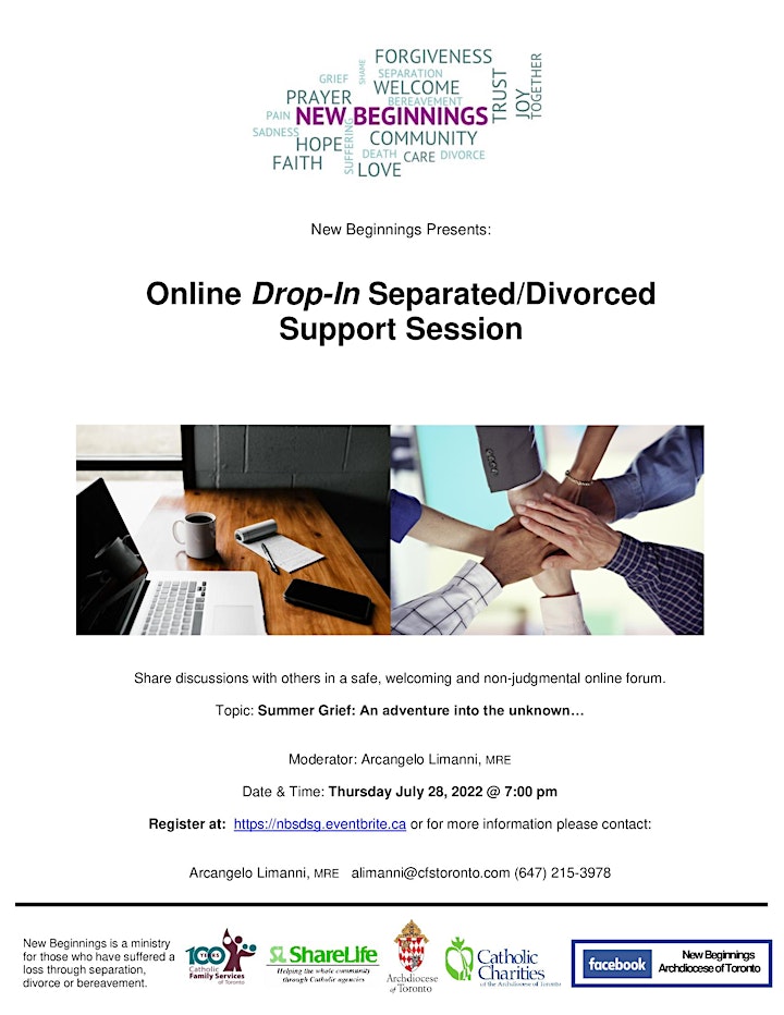 New Beginnings Online Drop-In Separated/Divorced Support Session image