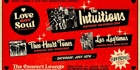 "Love Got Soul" w/ the Intuitions, Thee Heart Tones & Las Lagrimas tickets